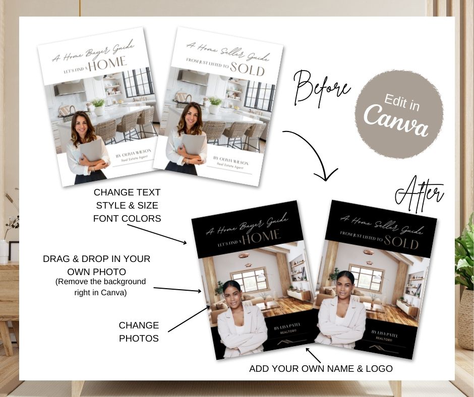Real Estate Buyer and Seller Guide Canva Template Bundle