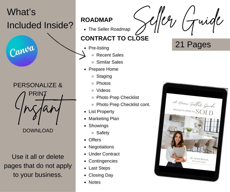 Real Estate Buyer and Seller Guide Canva Template Bundle