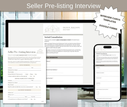Seller Pre-listing Interview Google Form and Canva Template